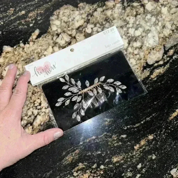 Accessories - NEW! Bridal Hair Comb Rhinestones Faux Gold Tone - Studio His & Hers